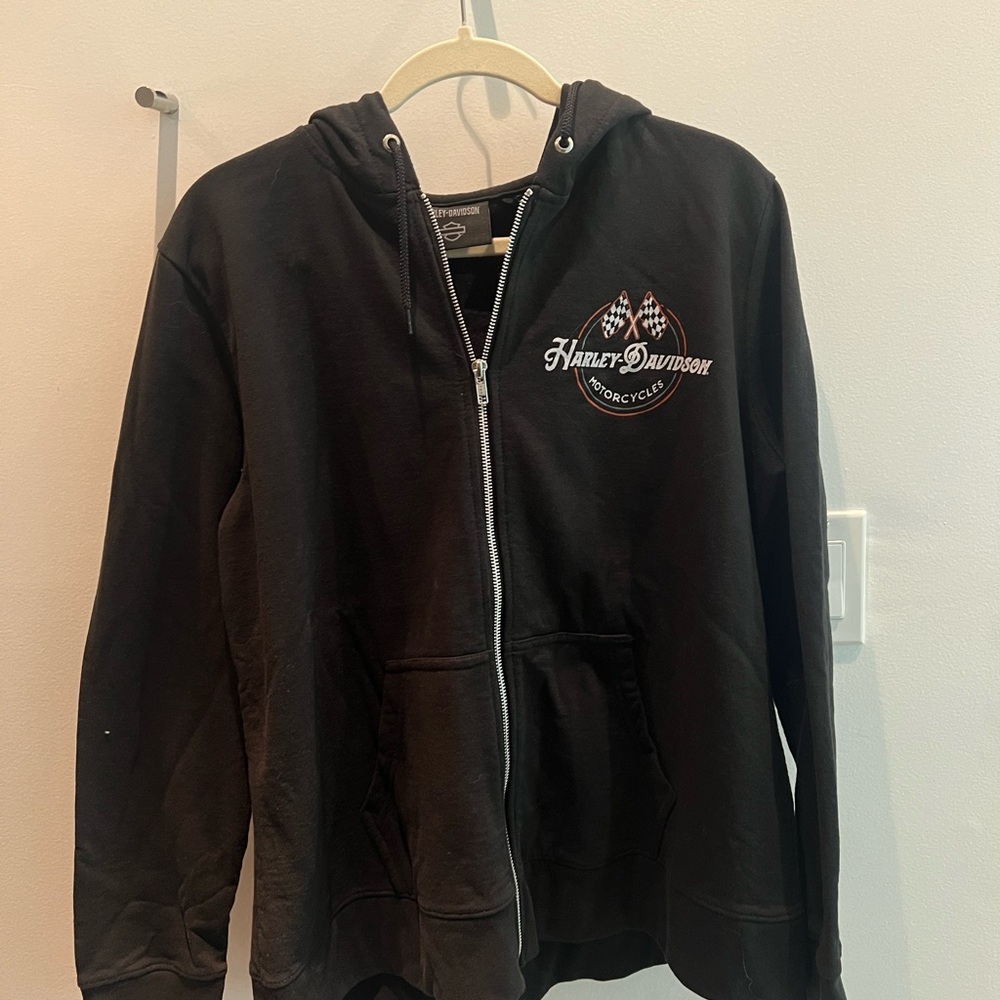 Harley-Davidson Black Zip-Up Jacket with Logo